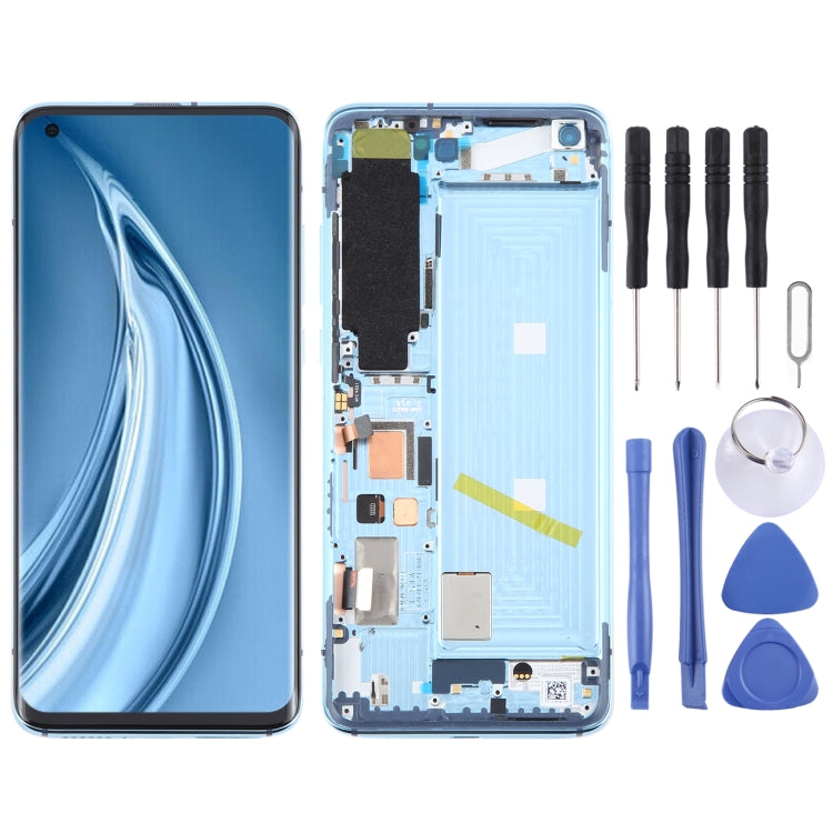 For Xiaomi Mi 10s Original AMOLED LCD Screen Digitizer Full Assembly with Frame (Blue) - LCD Screen by PMC TechLife | Online Shopping South Africa | PMC TechLife | Buy Now Pay Later Mobicred