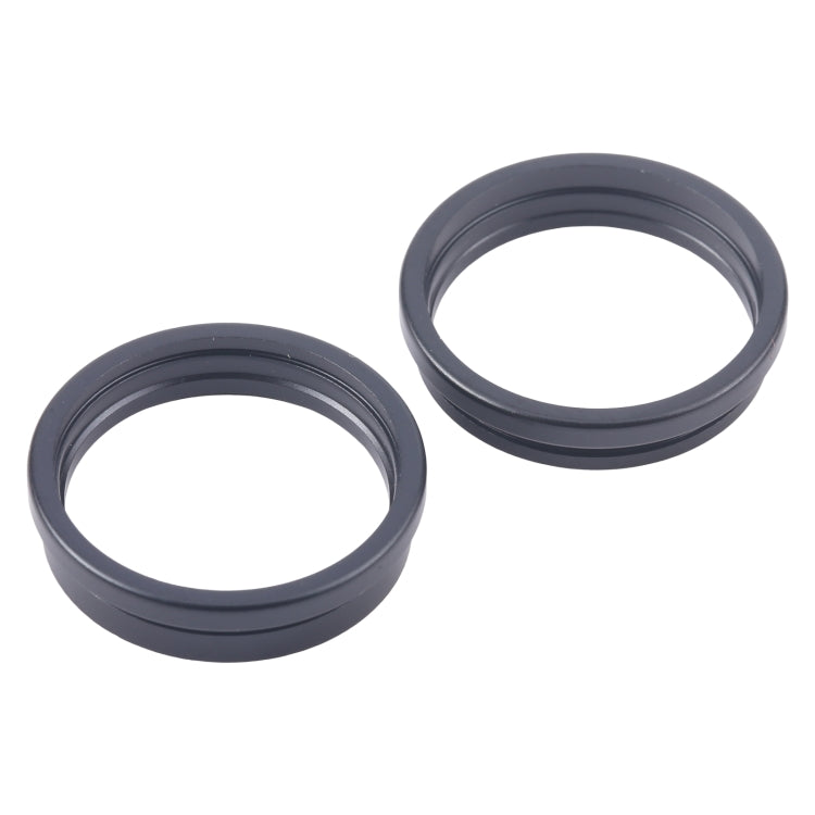 For iPhone 16 2pcs/set Rear Camera Glass Lens Metal Outside Protector Hoop Ring (Black) -  by PMC Jewellery | Online Shopping South Africa | PMC Jewellery | Buy Now Pay Later Mobicred