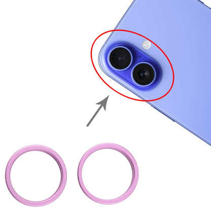 For iPhone 16 Plus 2pcs/set Rear Camera Glass Lens Metal Outside Protector Hoop Ring (Purple) -  by PMC Jewellery | Online Shopping South Africa | PMC Jewellery | Buy Now Pay Later Mobicred