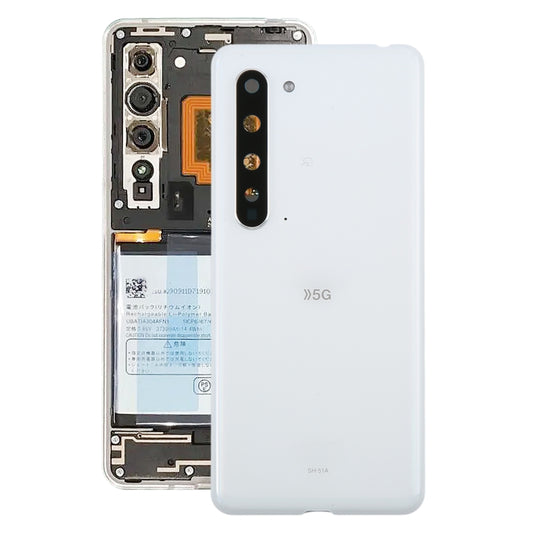 For Sharp Aquos R5G Original Battery Back Cover(White) - For Sharp by PMC Jewellery | Online Shopping South Africa | PMC Jewellery | Buy Now Pay Later Mobicred