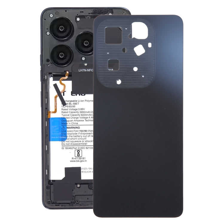 For Infinix Hot 40 Pro X6837 Original Battery Back Cover(Black) - Back Cover by PMC Jewellery | Online Shopping South Africa | PMC Jewellery | Buy Now Pay Later Mobicred