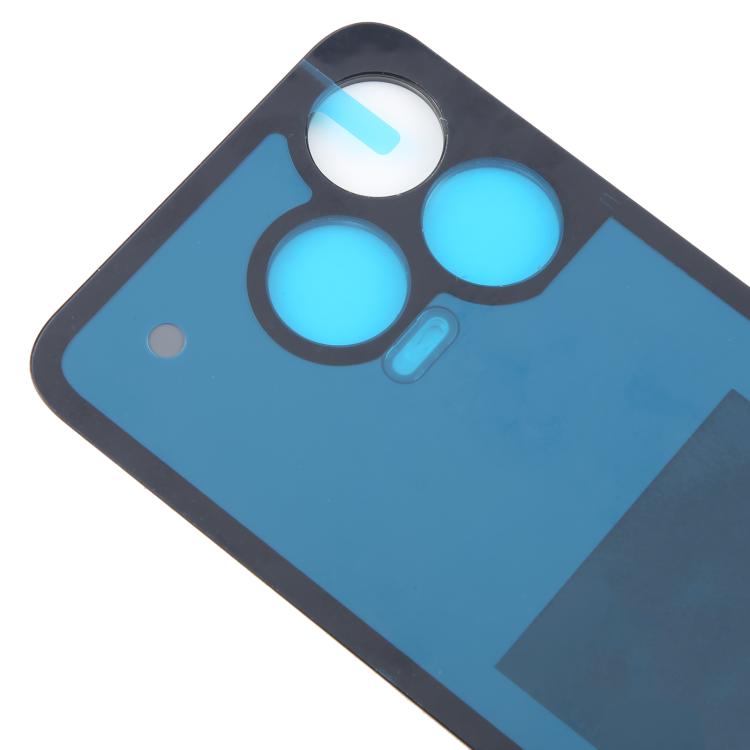 For ZTE Blade V70 Design Glass Battery Back Cover with Adhesive(Black) - For ZTE by PMc TechLife | Online Shopping South Africa | PMc TechLife | Buy Now Pay Later Mobicred