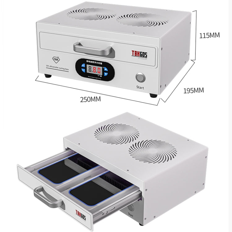 TBK 605 100W Mini UV Curing Lamp Box 48 LEDs Curved Surface Screen UV Curing Box, US Plug - free shipping - PMC TechLife - Order now!