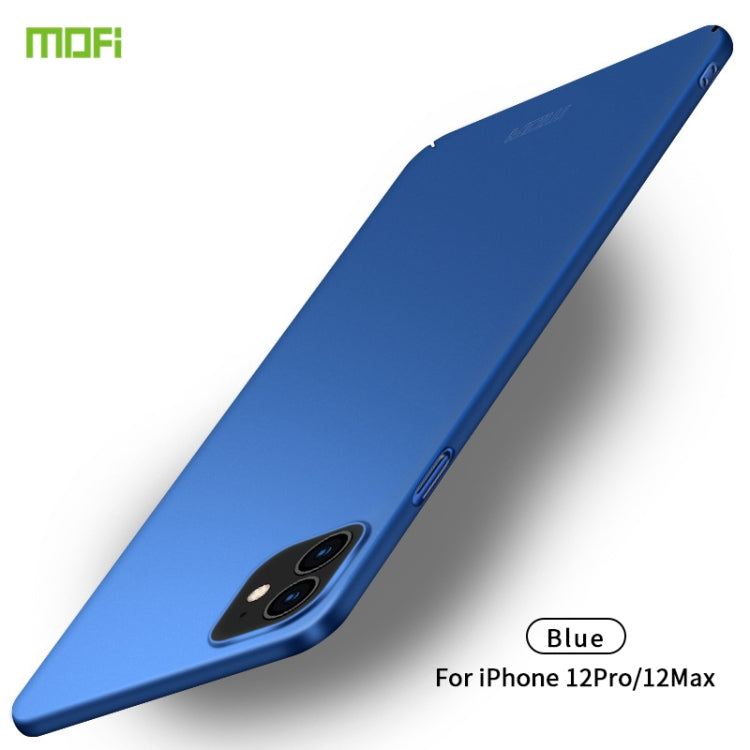 For iPhone 12 / 12 Pro MOFI Frosted PC Ultra-thin Hard Case(Blue) - iPhone 12 / 12 Pro Cases by MOFI | Online Shopping South Africa | PMC Jewellery