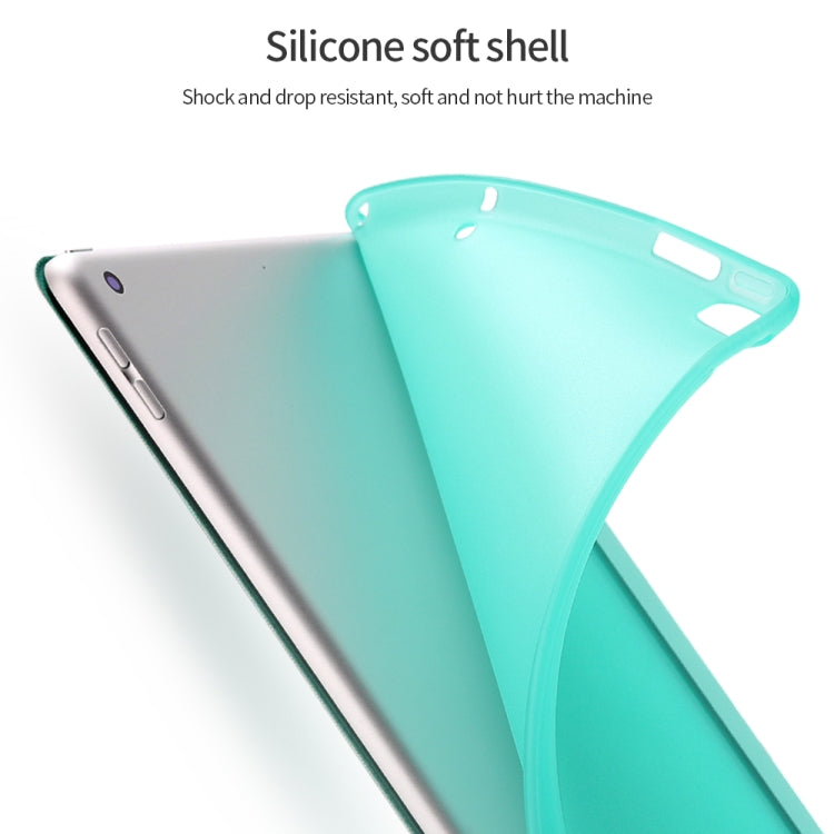 Three-folding Surface PU Leather TPU Matte Soft Bottom Case with Holder & Sleep / Wake-up Function For iPad 10.2 2021 / 2020 / 2019 / iPad Pro 10.5 inch(Mint Green) - iPad 10.2 Cases by PMC TechLife | Online Shopping South Africa | PMC TechLife