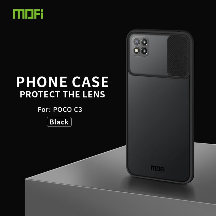 For Xiaomi Poco C3 MOFI Xing Dun Series Translucent Frosted PC + TPU Privacy Anti-glare Shockproof All-inclusive Protective Case(Black) - Xiaomi Cases by MOFI | Online Shopping South Africa | PMC Jewellery | Buy Now Pay Later Mobicred