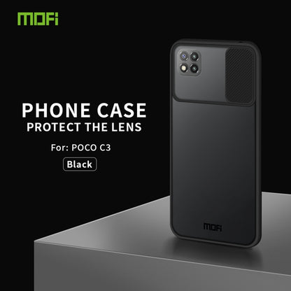 For Xiaomi Poco C3 MOFI Xing Dun Series Translucent Frosted PC + TPU Privacy Anti-glare Shockproof All-inclusive Protective Case(Black) - Xiaomi Cases by MOFI | Online Shopping South Africa | PMC Jewellery | Buy Now Pay Later Mobicred