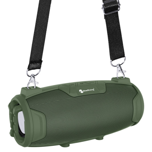 NewRixing NR3026M TWS Outdoor Portable K-song Bluetooth Speaker with Shoulder Strap & Microphone, Support TF Card / FM(Green) - Desktop Speaker by NewRixing | Online Shopping South Africa | PMC Jewellery | Buy Now Pay Later Mobicred