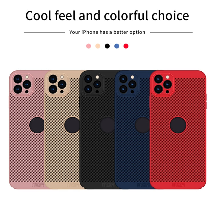For iPhone 12 Pro MOFi Honeycomb Texture Breathable PC Shockproof Protective Back Cover Case(Rose Gold) - iPhone 12 / 12 Pro Cases by MOFI | Online Shopping South Africa | PMC TechLife
