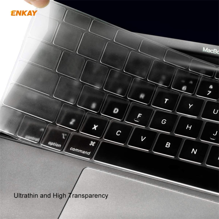 ENKAY 3 in 1 Crystal Laptop Protective Case + EU Version TPU Keyboard Film + Anti-dust Plugs Set for MacBook Pro 13.3 inch A1706 / A1989 / A2159 (with Touch Bar)(Grey) - MacBook Pro Cases by ENKAY | Online Shopping South Africa | PMC Jewellery | Buy Now Pay Later Mobicred