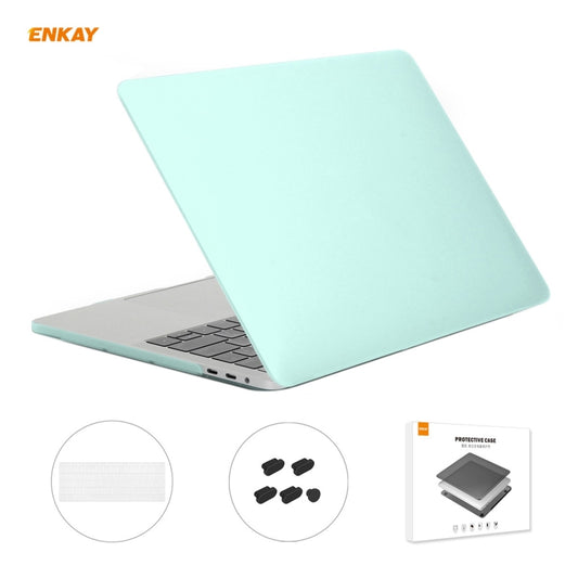 ENKAY 3 in 1 Matte Laptop Protective Case + US Version TPU Keyboard Film + Anti-dust Plugs Set for MacBook Pro 13.3 inch A1706 / A1989 / A2159 (with Touch Bar)(Green) - MacBook Pro Cases by ENKAY | Online Shopping South Africa | PMC Jewellery | Buy Now Pay Later Mobicred