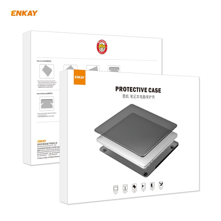 ENKAY 3 in 1 Matte Laptop Protective Case + EU Version TPU Keyboard Film + Anti-dust Plugs Set for MacBook Pro 13.3 inch A1706 / A1989 / A2159 (with Touch Bar)(Grey) - MacBook Pro Cases by ENKAY | Online Shopping South Africa | PMC Jewellery | Buy Now Pay Later Mobicred