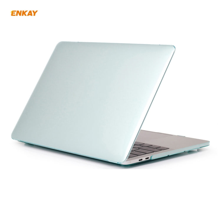 ENKAY 3 in 1 Crystal Laptop Protective Case + US Version TPU Keyboard Film + Anti-dust Plugs Set for MacBook Pro 13.3 inch A1706 / A1989 / A2159 (with Touch Bar)(Green) - MacBook Pro Cases by ENKAY | Online Shopping South Africa | PMC Jewellery | Buy Now Pay Later Mobicred