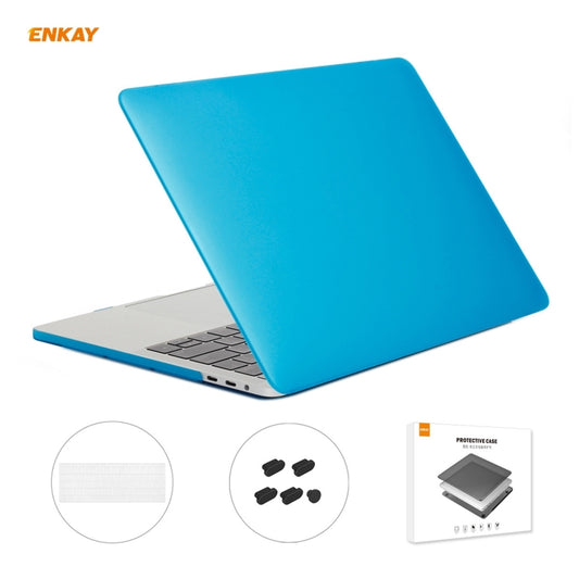 ENKAY 3 in 1 Matte Laptop Protective Case + US Version TPU Keyboard Film + Anti-dust Plugs Set for MacBook Pro 13.3 inch A1708 (without Touch Bar)(Light Blue) - MacBook Pro Cases by ENKAY | Online Shopping South Africa | PMC Jewellery | Buy Now Pay Later Mobicred