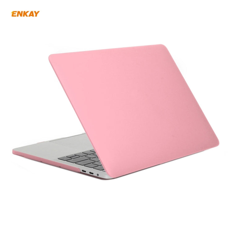 ENKAY 3 in 1 Matte Laptop Protective Case + EU Version TPU Keyboard Film + Anti-dust Plugs Set for MacBook Pro 13.3 inch A1708 (without Touch Bar)(Pink) - MacBook Pro Cases by ENKAY | Online Shopping South Africa | PMC Jewellery | Buy Now Pay Later Mobicred