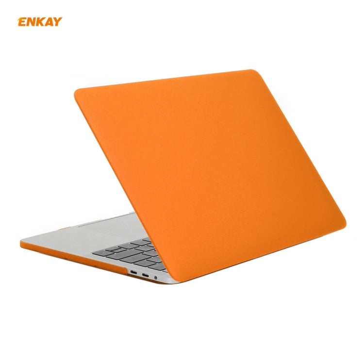 ENKAY 3 in 1 Matte Laptop Protective Case + EU Version TPU Keyboard Film + Anti-dust Plugs Set for MacBook Pro 15.4 inch A1707 & A1990 (with Touch Bar)(Orange) - free shipping - PMC Jewellery - Order now!
