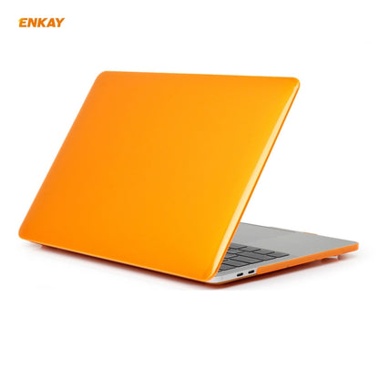 ENKAY 3 in 1 Crystal Laptop Protective Case + US Version TPU Keyboard Film + Anti-dust Plugs Set for MacBook Pro 15.4 inch A1707 & A1990 (with Touch Bar)(Orange) - MacBook Pro Cases by ENKAY | Online Shopping South Africa | PMC Jewellery | Buy Now Pay Later Mobicred