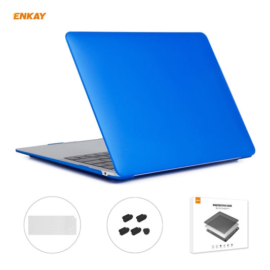 ENKAY 3 in 1 Matte Laptop Protective Case + US Version TPU Keyboard Film + Anti-dust Plugs Set for MacBook Air 13.3 inch A2179 & A2337 (2020)(Dark Blue) - MacBook Air Cases by ENKAY | Online Shopping South Africa | PMC Jewellery | Buy Now Pay Later Mobicred