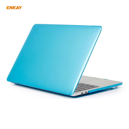 ENKAY 3 in 1 Crystal Laptop Protective Case + US Version TPU Keyboard Film + Anti-dust Plugs Set for MacBook Pro 13.3 inch A2251 & A2289 & A2338 (with Touch Bar)(Light Blue) - MacBook Pro Cases by ENKAY | Online Shopping South Africa | PMC Jewellery | Buy Now Pay Later Mobicred