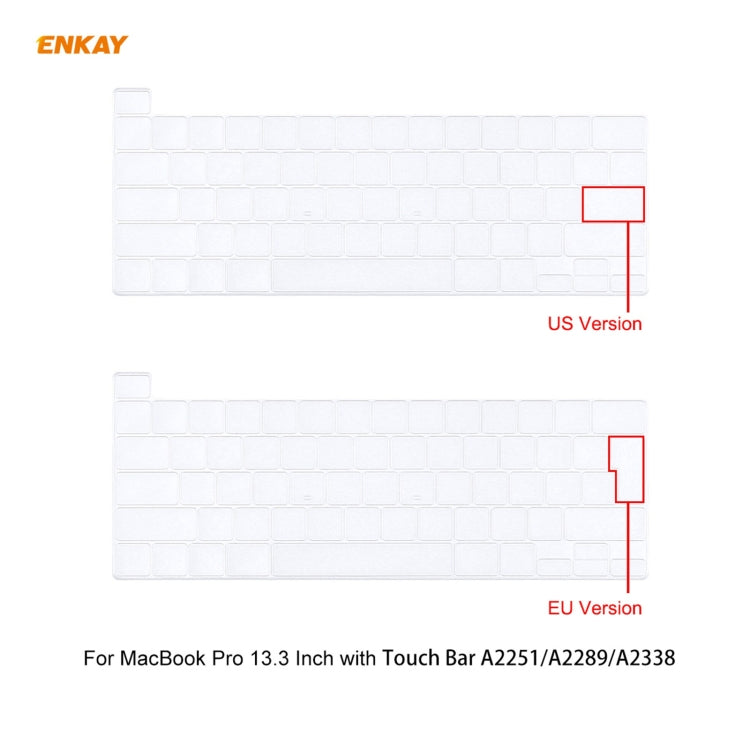 ENKAY 3 in 1 Matte Laptop Protective Case + EU Version TPU Keyboard Film + Anti-dust Plugs Set for MacBook Pro 13.3 inch A2251 & A2289 & A2338 (with Touch Bar)(Grey) - MacBook Pro Cases by ENKAY | Online Shopping South Africa | PMC Jewellery | Buy Now Pay Later Mobicred