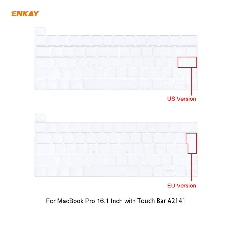 ENKAY 3 in 1 Matte Laptop Protective Case + US Version TPU Keyboard Film + Anti-dust Plugs Set for MacBook Pro 16 inch A2141 (with Touch Bar)(Grey) - MacBook Pro Cases by ENKAY | Online Shopping South Africa | PMC Jewellery | Buy Now Pay Later Mobicred