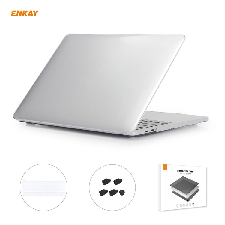 ENKAY 3 in 1 Crystal Laptop Protective Case + EU Version TPU Keyboard Film + Anti-dust Plugs Set for MacBook Pro 16 inch A2141 (with Touch Bar)(Transparent) - MacBook Pro Cases by ENKAY | Online Shopping South Africa | PMC Jewellery | Buy Now Pay Later Mobicred