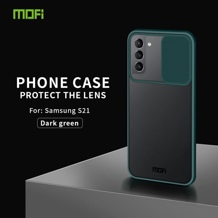 For Samsung Galaxy S21 5G MOFI Xing Dun Series Translucent Frosted PC + TPU Privacy Anti-glare Shockproof All-inclusive Protective Case(Green) - Galaxy S21 5G Cases by MOFI | Online Shopping South Africa | PMC Jewellery