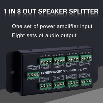 1 In 8 Out Amplifier And Sound Speaker Distributor, 8-Area Sound Source, Signal Distribution Panel, Audio Input, 300W Per Channel -  by PMC Jewellery | Online Shopping South Africa | PMC Jewellery | Buy Now Pay Later Mobicred