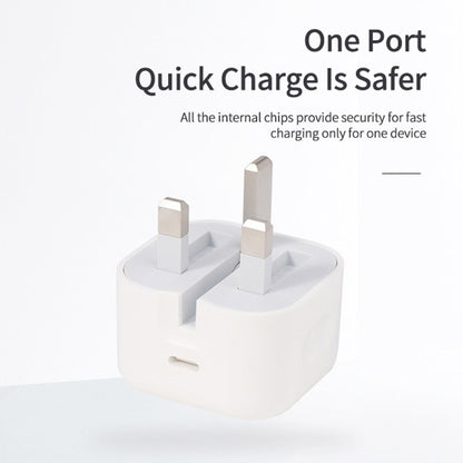 A2344 20W PD 3.0 Type-C / USB-C Folding Travel Charger + USB-C / Type-C to 8 Pin Fast Charging Data Cable Set, UK Plug, Length: 2m - USB Charger by PMC Jewellery | Online Shopping South Africa | PMC Jewellery | Buy Now Pay Later Mobicred