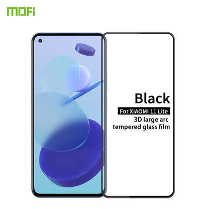 For Xiaomi Mi 11 Lite MOFI 9H 3D Explosion-proof Curved Screen Tempered Glass Film(Black) -  by MOFI | Online Shopping South Africa | PMC Jewellery