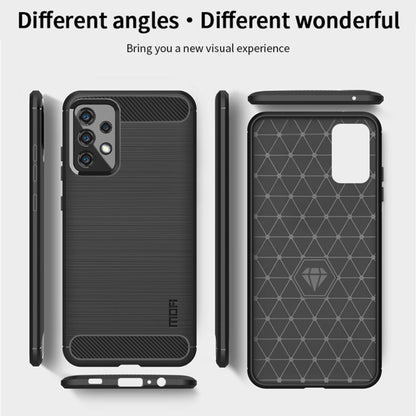 For Samsung Galaxy A52 5G/4G MOFI Gentleness Series Brushed Texture Carbon Fiber Soft TPU Case(Grey) - Galaxy Phone Cases by MOFI | Online Shopping South Africa | PMC Jewellery