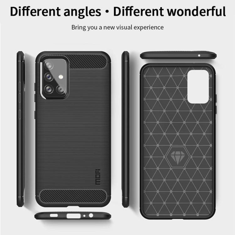 For Samsung Galaxy A72 5G/4G MOFI Gentleness Series Brushed Texture Carbon Fiber Soft TPU Case(Black) - Galaxy Phone Cases by MOFI | Online Shopping South Africa | PMC Jewellery