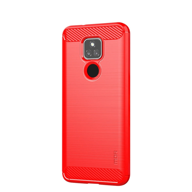 For Motorola Moto G Play 2021 MOFI Gentleness Series Brushed Texture Carbon Fiber Soft TPU Case(Red) - Motorola Cases by MOFI | Online Shopping South Africa | PMC Jewellery