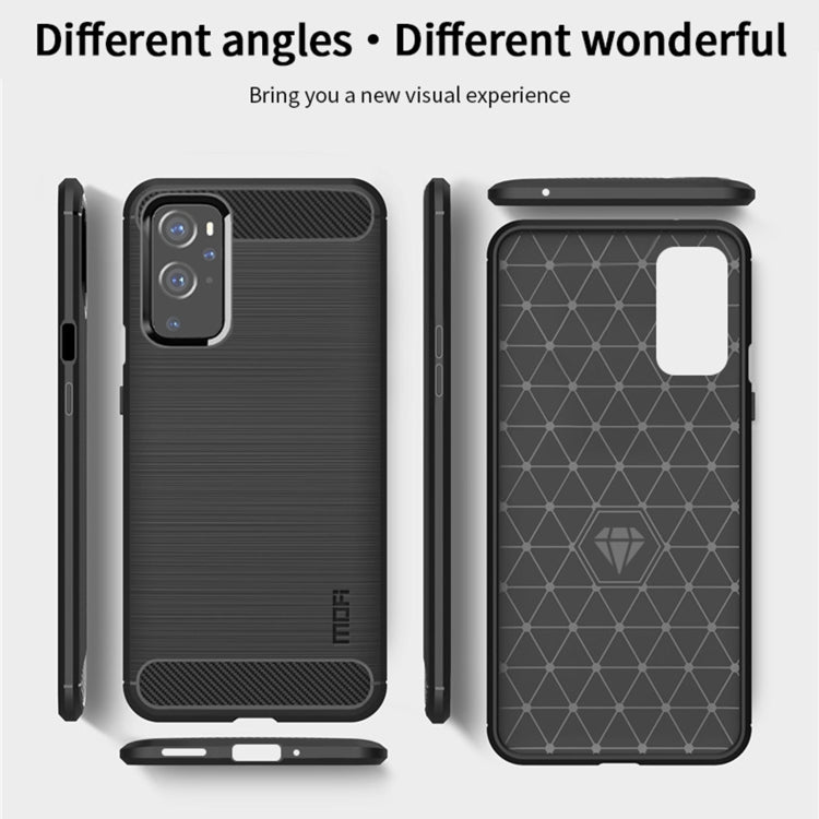 For OnePlus 9 MOFI Gentleness Series Brushed Texture Carbon Fiber Soft TPU Case(Grey) - OnePlus Cases by MOFI | Online Shopping South Africa | PMC Jewellery