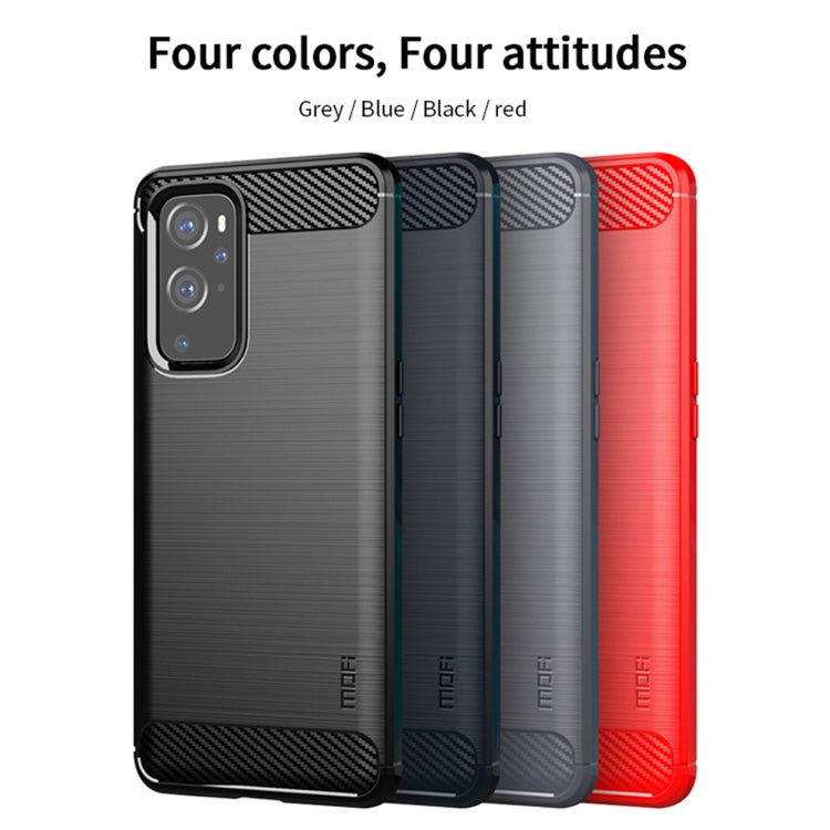 For OnePlus 9 MOFI Gentleness Series Brushed Texture Carbon Fiber Soft TPU Case(Grey) - OnePlus Cases by MOFI | Online Shopping South Africa | PMC Jewellery