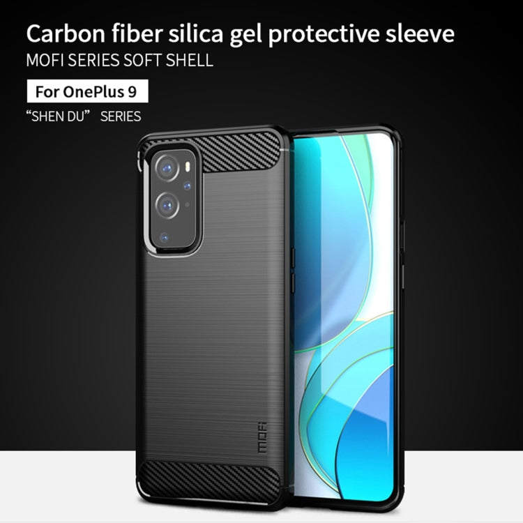 For OnePlus 9 MOFI Gentleness Series Brushed Texture Carbon Fiber Soft TPU Case(Red) - OnePlus Cases by MOFI | Online Shopping South Africa | PMC TechLife | Buy Now Pay Later Mobicred