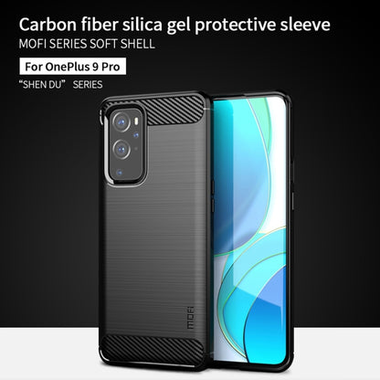 For OnePlus 9 Pro MOFI Gentleness Series Brushed Texture Carbon Fiber Soft TPU Case(Blue) - OnePlus Cases by MOFI | Online Shopping South Africa | PMC Jewellery