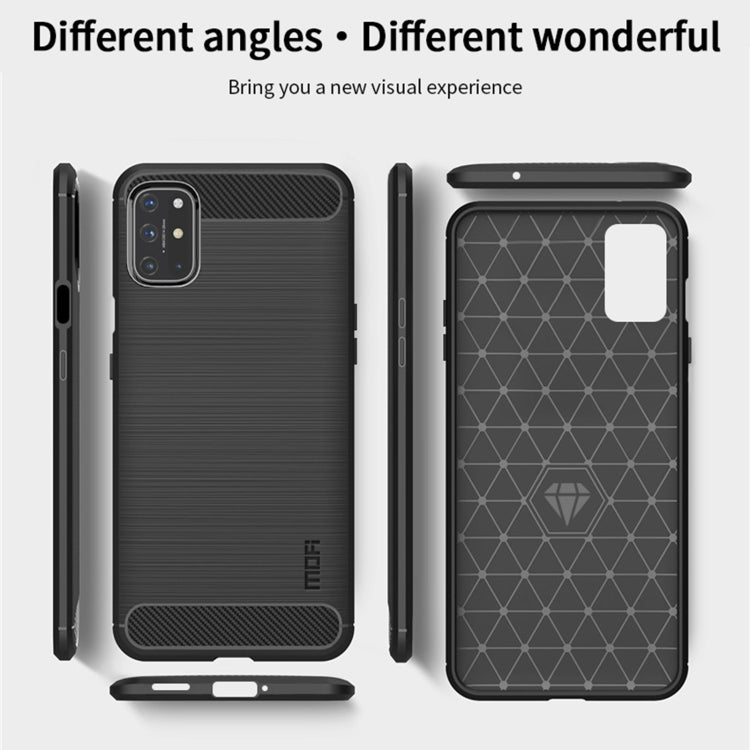 For OnePlus 8T MOFI Gentleness Series Brushed Texture Carbon Fiber Soft TPU Case(Red) - OnePlus Cases by MOFI | Online Shopping South Africa | PMC TechLife