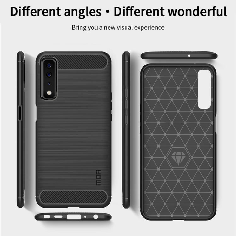 For LG Stylo 7 5G MOFI Gentleness Series Brushed Texture Carbon Fiber Soft TPU Case(Black) - LG by MOFI | Online Shopping South Africa | PMC Jewellery