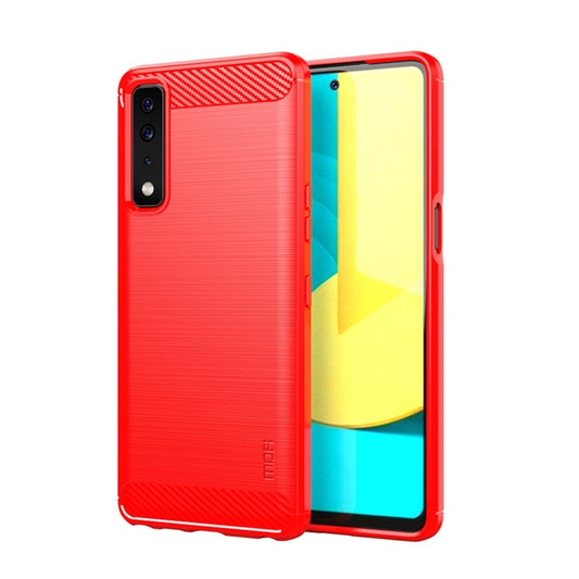 For LG Stylo 7 5G MOFI Gentleness Series Brushed Texture Carbon Fiber Soft TPU Case(Red) - LG by MOFI | Online Shopping South Africa | PMC Jewellery