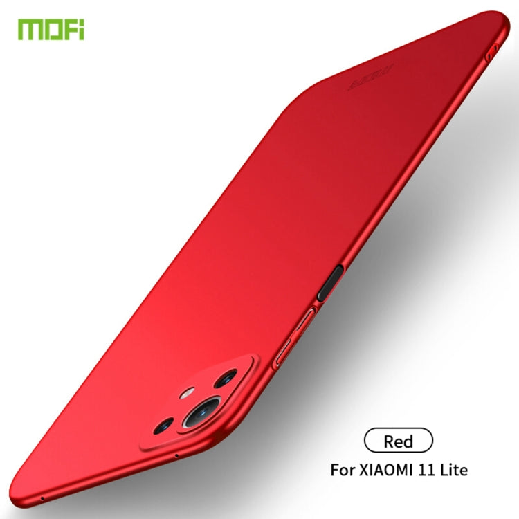 For Xiaomi Mi 11 Lite MOFI Frosted PC Ultra-thin Hard Case(Red) - Xiaomi Cases by MOFI | Online Shopping South Africa | PMC Jewellery