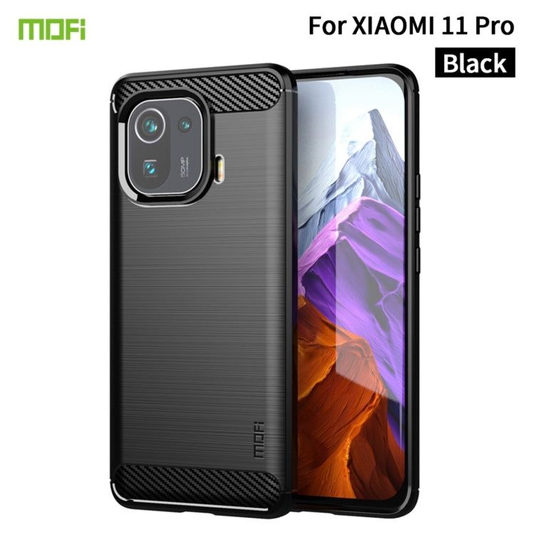 For Xiaomi Mi 11 Pro MOFI Gentleness Series Brushed Texture Carbon Fiber Soft TPU Case(Black) - Xiaomi Cases by MOFI | Online Shopping South Africa | PMC Jewellery