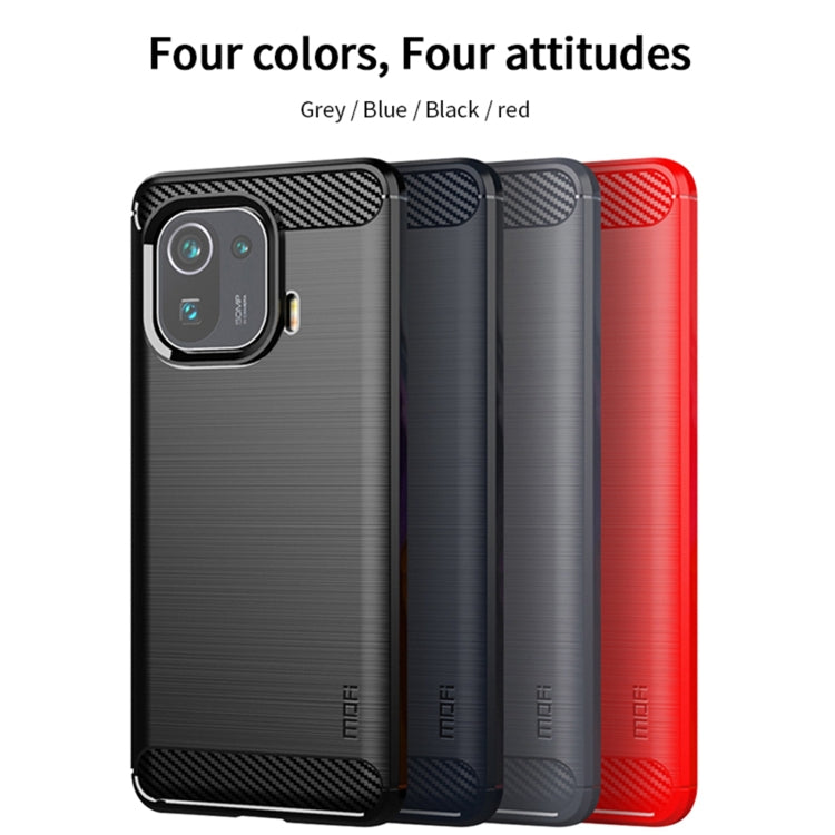 For Xiaomi Mi 11 Pro MOFI Gentleness Series Brushed Texture Carbon Fiber Soft TPU Case(Gray) - Xiaomi Cases by MOFI | Online Shopping South Africa | PMC TechLife | Buy Now Pay Later Mobicred