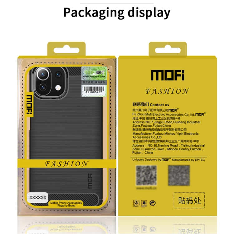 For Xiaomi Mi 11 Pro MOFI Gentleness Series Brushed Texture Carbon Fiber Soft TPU Case(Blue) - Xiaomi Cases by MOFI | Online Shopping South Africa | PMC TechLife | Buy Now Pay Later Mobicred