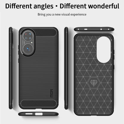 For Huawei P50 Pro MOFI Gentleness Series Brushed Texture Carbon Fiber Soft TPU Case(Gray) - Huawei Cases by MOFI | Online Shopping South Africa | PMC Jewellery