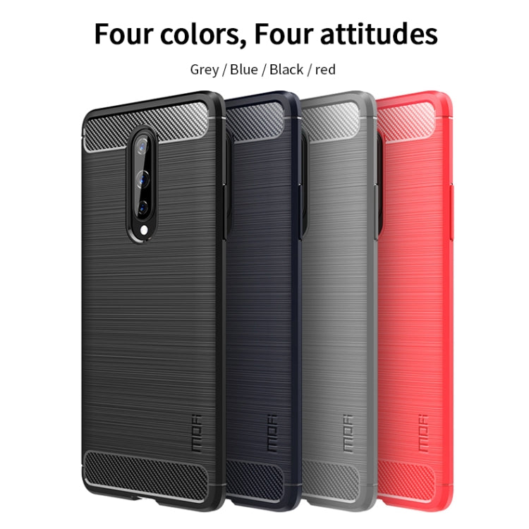 For OnePlus 8 MOFI Gentleness Series Brushed Texture Carbon Fiber Soft TPU Case(Red) - OnePlus Cases by MOFI | Online Shopping South Africa | PMC Jewellery