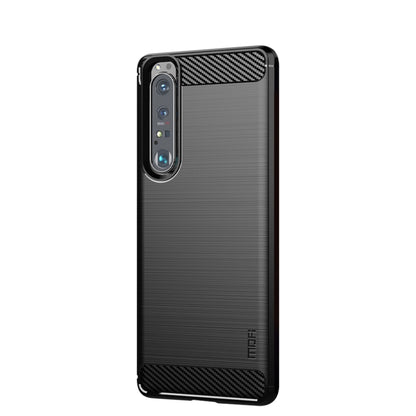 For Sony Xperia 1 lll MOFI Gentleness Series Brushed Texture Carbon Fiber Soft TPU Case(Black) - Sony Cases by MOFI | Online Shopping South Africa | PMC Jewellery