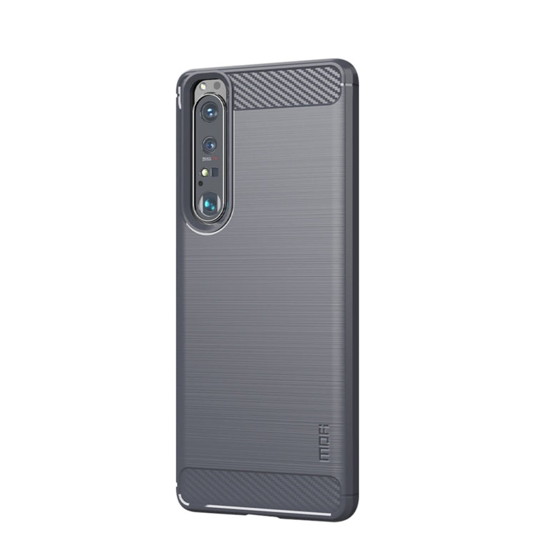 For Sony Xperia 1 lll MOFI Gentleness Series Brushed Texture Carbon Fiber Soft TPU Case(Gray) - Sony Cases by MOFI | Online Shopping South Africa | PMC Jewellery