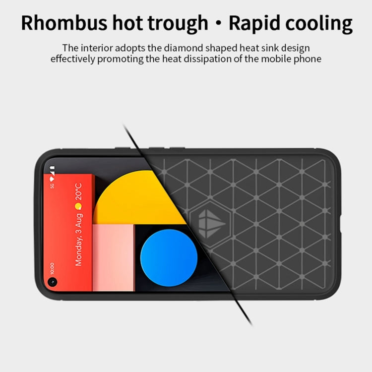 For Google Pixel 5a 5G MOFI Gentleness Series Brushed Texture Carbon Fiber Soft TPU Case(Grey) - Google Cases by MOFI | Online Shopping South Africa | PMC Jewellery