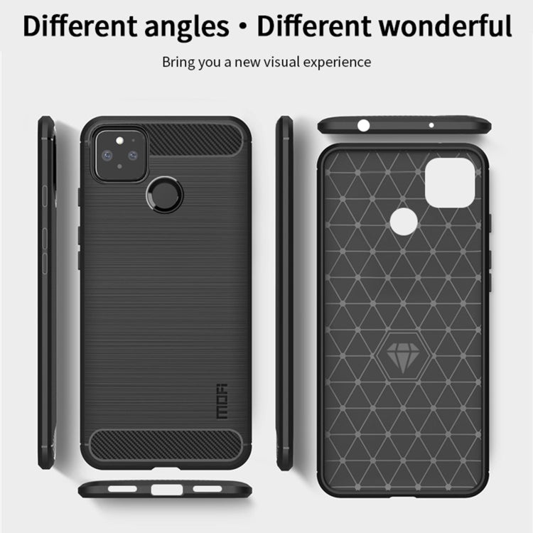 For Google Pixel 5a 5G MOFI Gentleness Series Brushed Texture Carbon Fiber Soft TPU Case(Grey) - free shipping - PMC TechLife - Order now!